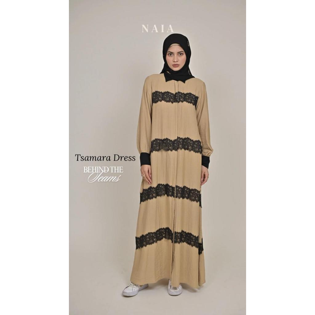 NAIA - TSAMARA DRESS - BAJU GAMIS DRESS RENDA WANITA