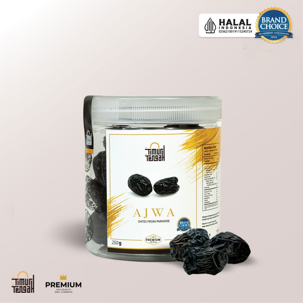 

Timur Tengah Kurma Ajwa 250 gr Premium Dates Favorit Nabi Original High Quality