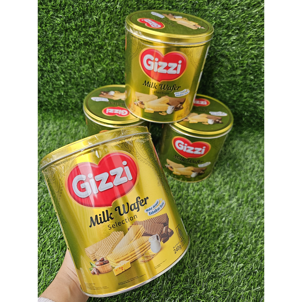 

GIZZI MILK WAFER SUSU KALENG 240 GRAM 1 KARTON ISI 6