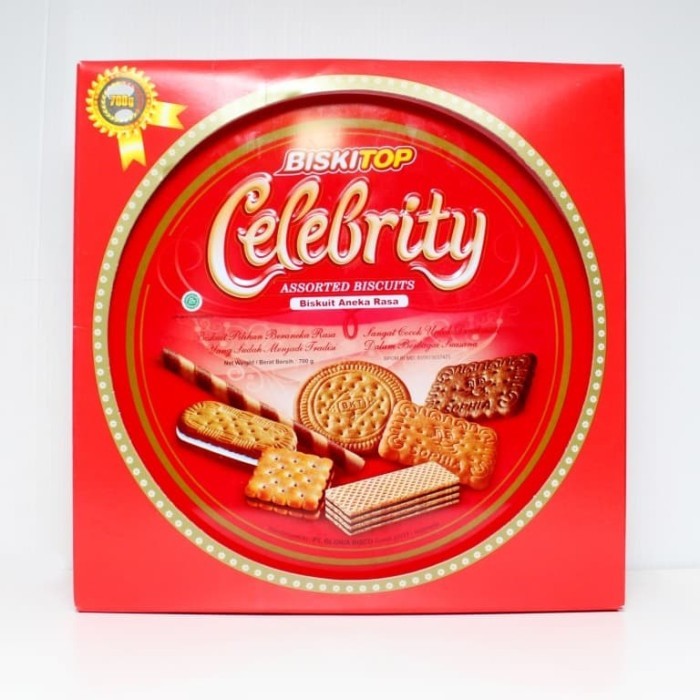 

biskitop celebrity 700 gram 1 dus isi 6 kaleng