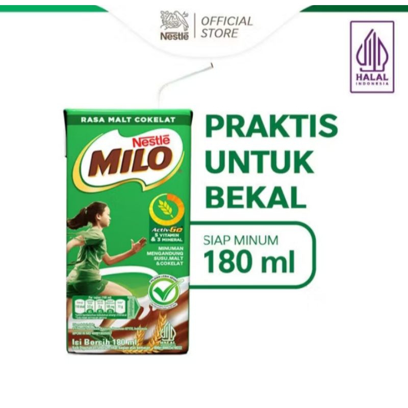 

[PAKET SUSU MILO KOTAK UKURAN 180 ML ISI 2PCS] | Susu Milo kotak besar | Susu segar milo, minuman Susu cokelat | READYSTOCK | a2putmah_official.store