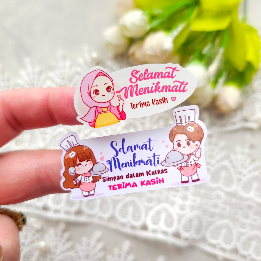 

Sticker stiker selamat menikmati simpan dalam kulkas terima kasih isi 20pcs READY STOK