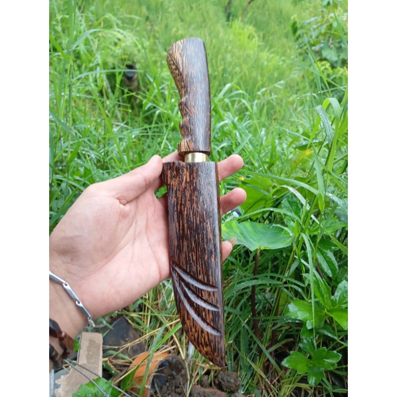 pisau sisit baja per asli kayu ruyung/aren
