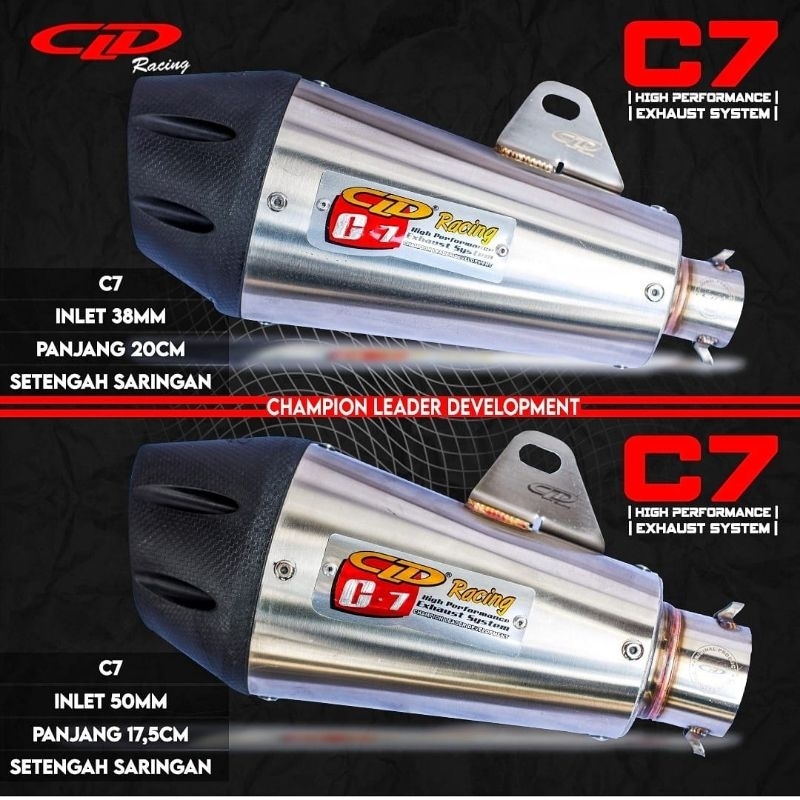 Silencer Only Knalpot CLD Racing Type C7 Inlet 38 mm dan 50 mm