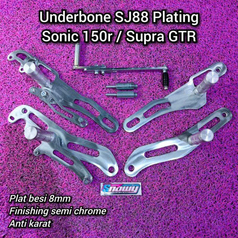 Underbone SJ88 Sonic 150r/Supra GTR plat semi chrome