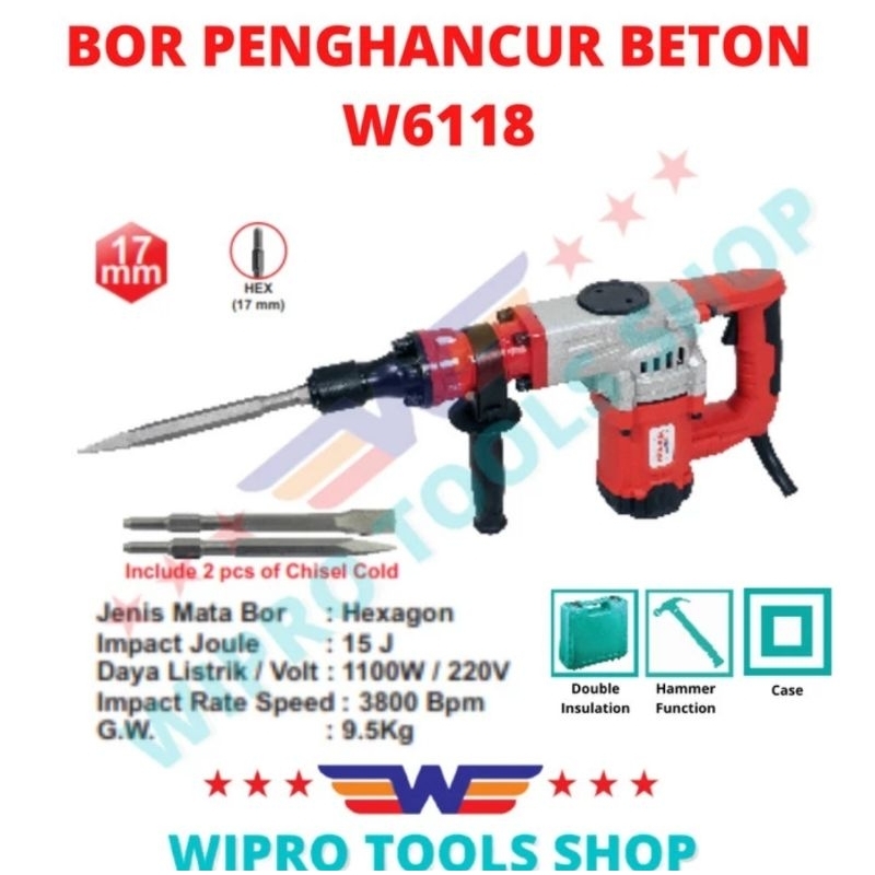 JACK HAMMER WIPRO W 6118 BOR PENGHANCUR BETON