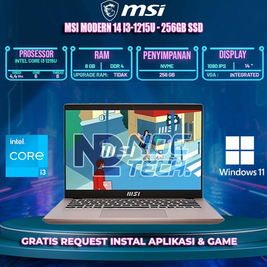 MSI MODERN 14 I3-1215U