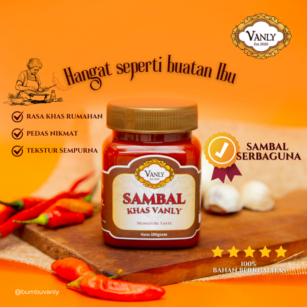 

[ BUMBU VANLY ] SAMBAL KHAS VANLY – Pedas Gurih Rumahan, Serba guna, Sambel Cocol, Praktis