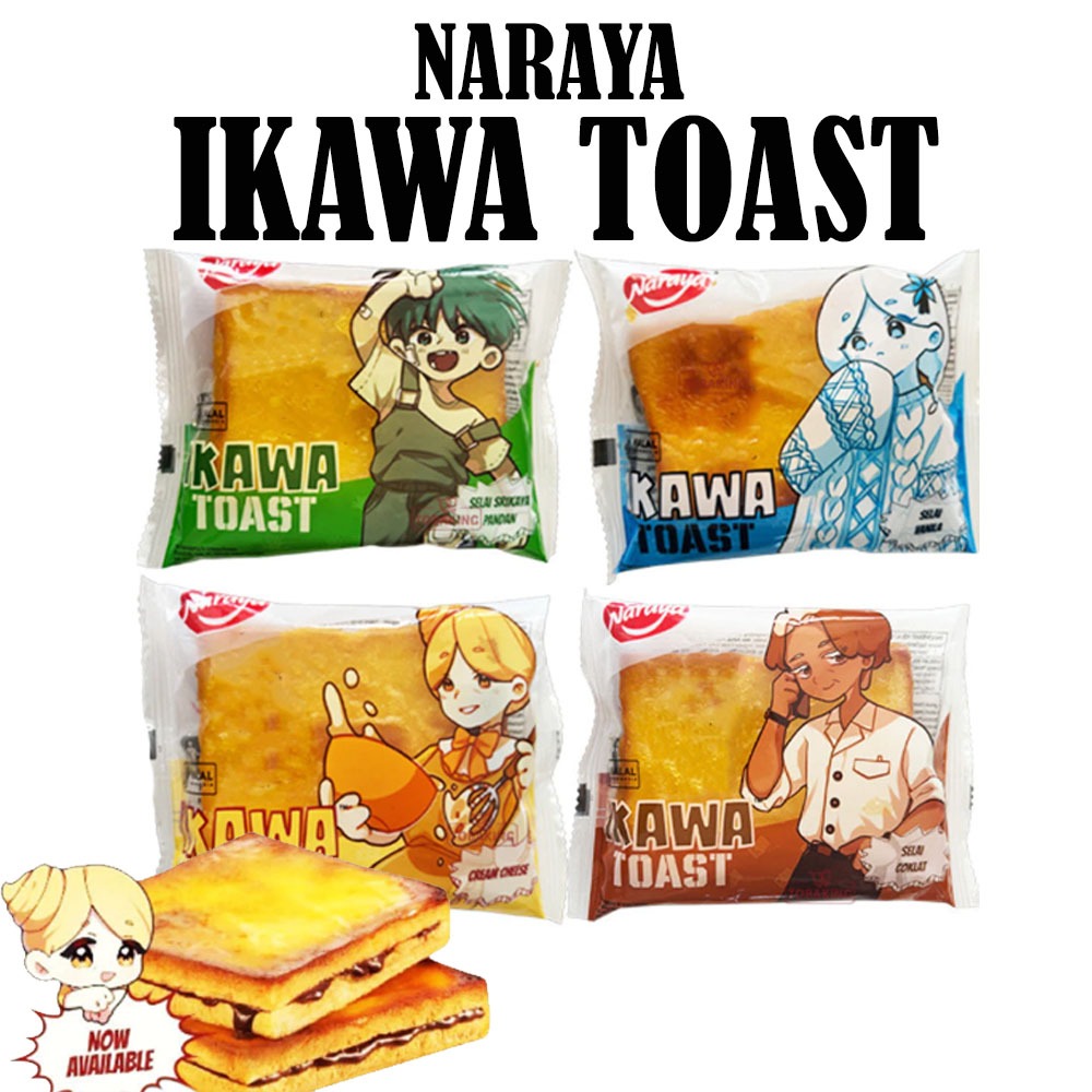 

NARAYA IKAWA TOAST ROTI ISI COKELAT CHEESE VANILLA SRIKAYA PANDAN