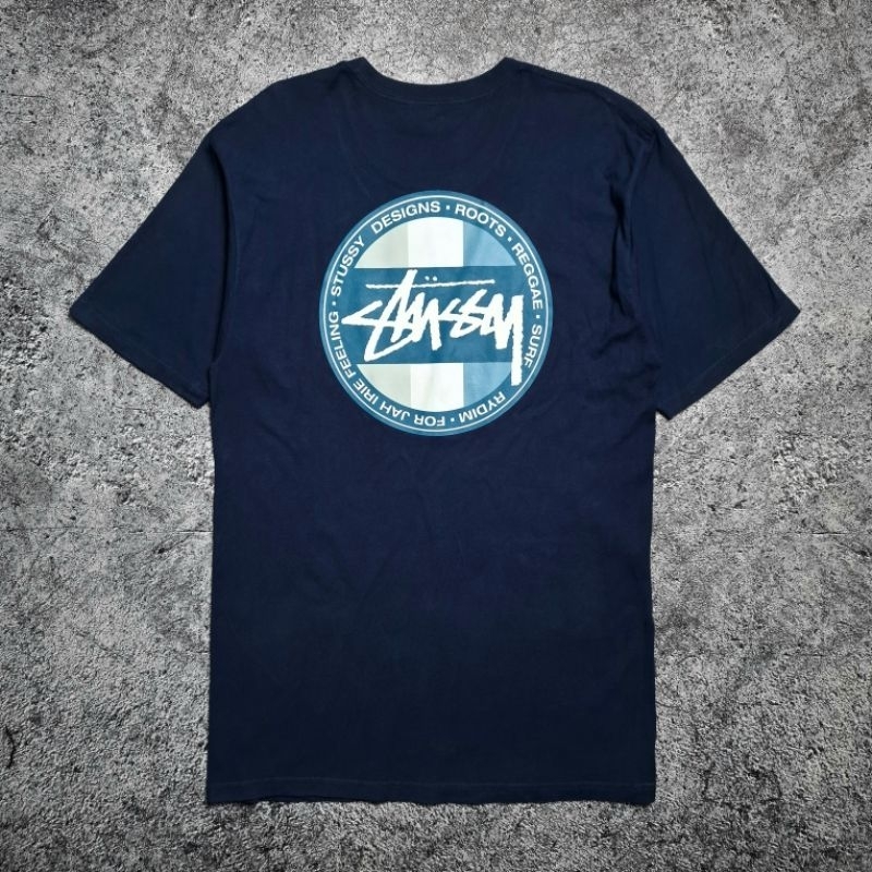 Stussy Reggae Surf Dot T-Shirt - Navy