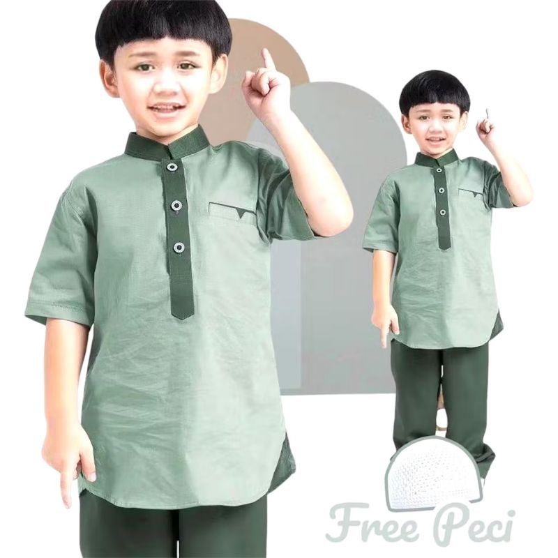 SETELAN BAJU KOKO ANAK LAKI-LAKI FASHION BAJU MUSLIM PAKAIAN MUSLIM ANAK LAKI-LAKI UNTUK USIA 1-10 T