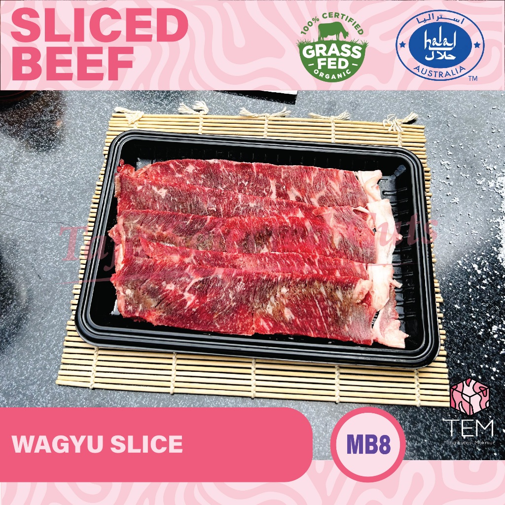 

Wagyu Beef Slice MB 8 250gr Daging Premium Organik Grass-fed