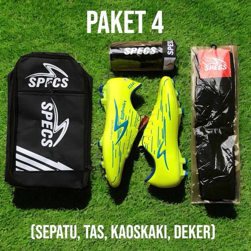 (Paket 4) Sepatu Bola Specs Accelerator Lightspeed Reborn 2 Hijau Putih Ungu Gold Dewasa