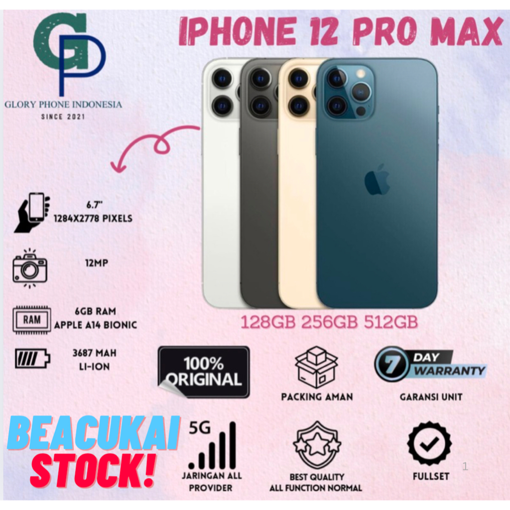 Iphone 12 Pro Max 128GB 256GB 512GB Terdaftar BC