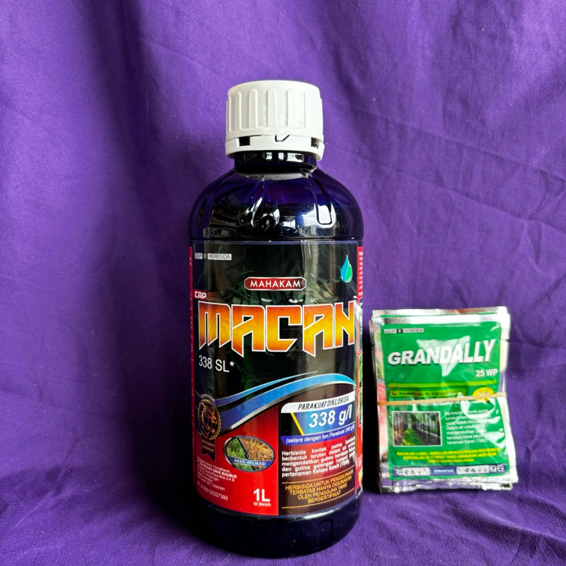 HERBISIDA MACAN 338 SL 1 Liter (Bonus bubuk grandally 25 WP) - Racun kontak pembasmi rumput / Racun 