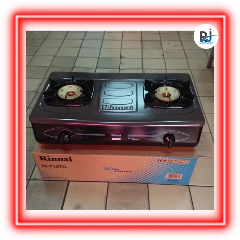 KOMPOR GAS RINNAI 2 TUNGKU RI712TG API TURBO API LILIN