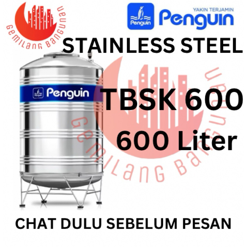 Tangki Air Penguin / Toren Air Penguin TBSK 600 ( 600 Liter )- STAINLESS STEEL TANK