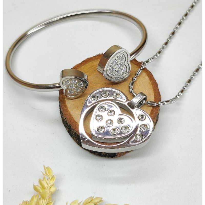 SET KALUNG QUANTUM PENDANT LOVE SOBEK SILVER BIO ENERGY TERAPI KESEHATAN MAGNETIC - PENDANT