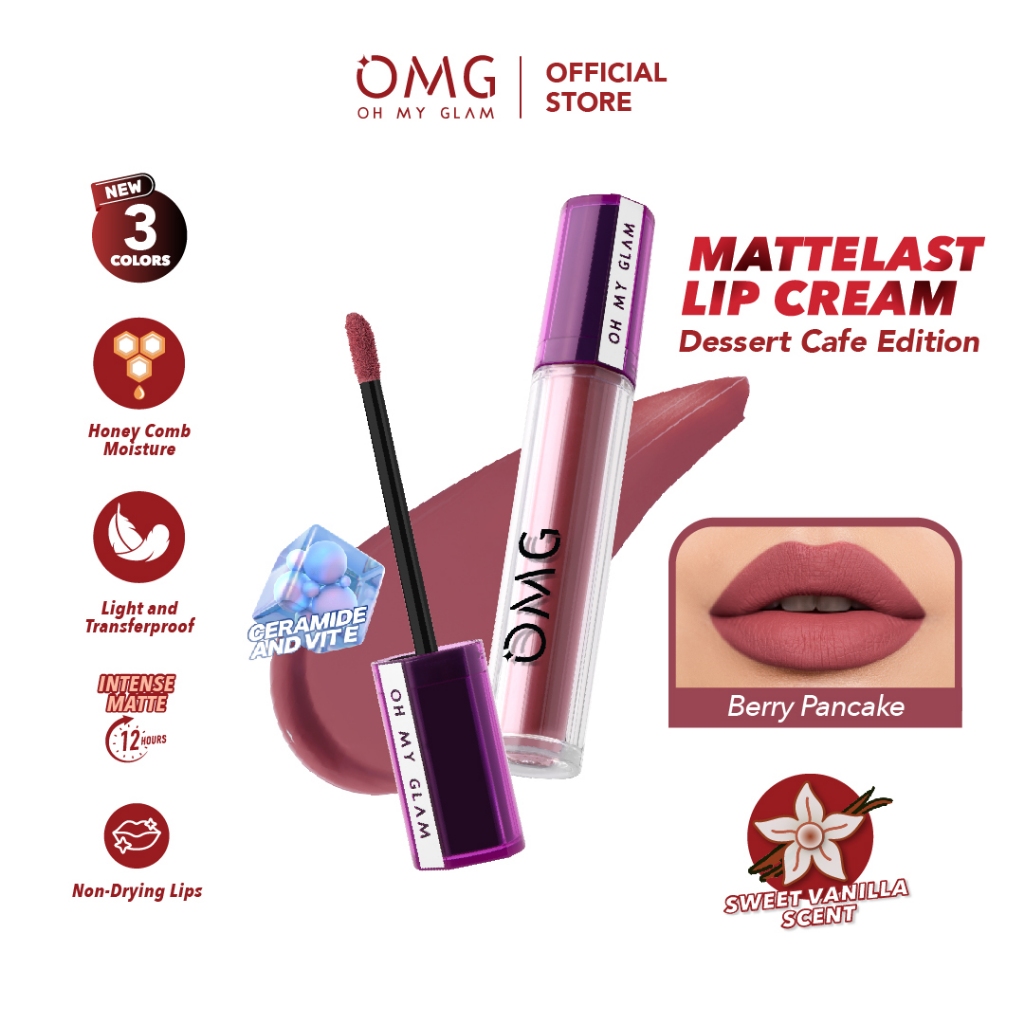 [SPECIAL DESSERT EDITION] OMG OH MY GLAM Mattelast Lip Cream 29 Berry Pancake 2.9 g - Lip Cream Matt