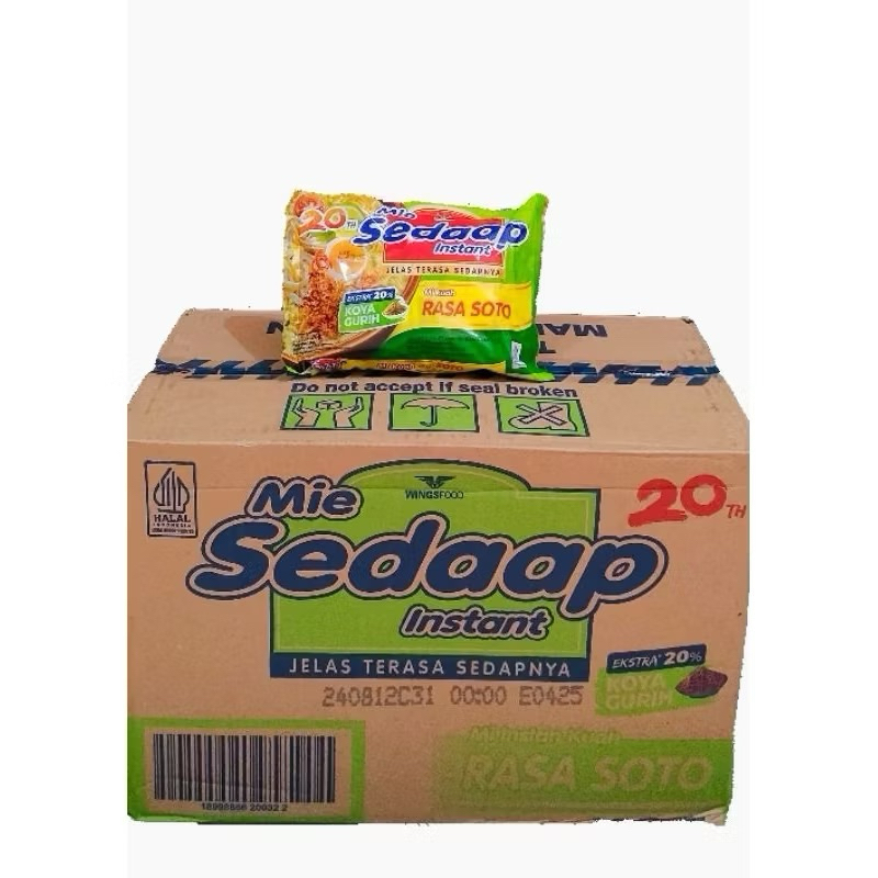 

Sedaap Mie Instant Soto Dan Ayam Bawang 1Karton 40pcs