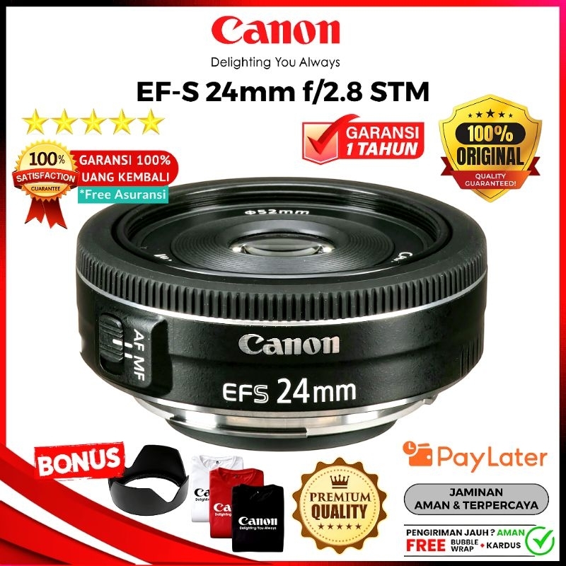LENSA WIDE ✅️ CANON EF-S 24MM F/2.8 STM FOR CANON DSLR APSC & FULL FRAME ✨️ TERBAIK FREE BONUS BERGA