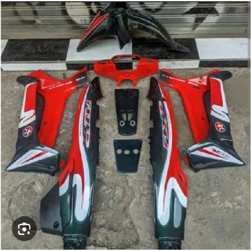 TERLARISSCOVER BODY FULLSET BODI HALUS FULL SET YAMAHA FIZR FIZ R  + STIKER STRIPING WARNA HIJAU TUA