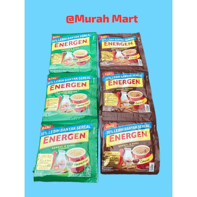 

(1 RENCENG ISI 10 SACHET) ENERGEN 30% LEBIH BANYAK SEREAL