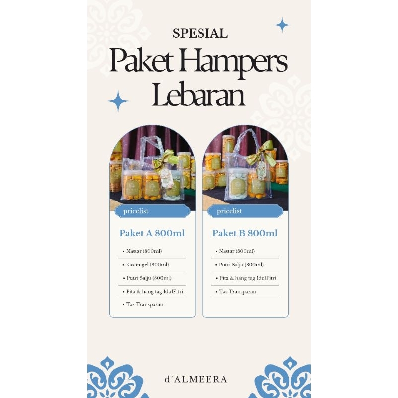 

PAKET HAMPERS LEBARAN//paket kue kering by d'almeera