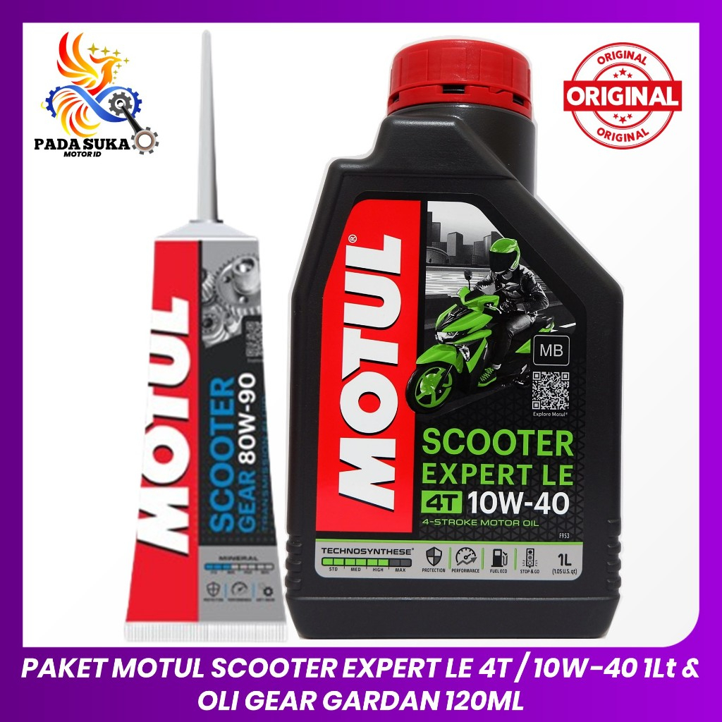 Paket Oli Motul Scooter Expert Le 10W-40 & Motul Scooter Gear 80W-90