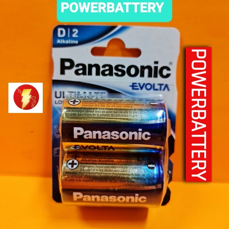 Baterai Panasoic Evolta Size D isi 2 PIECES LR20 1.5V Panasonic Evolta 2B Size D Premium Alkaline Ba