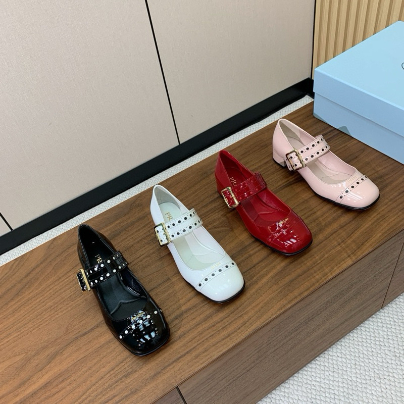 Pre order 2 minggu Pulada Sepatu Wanita Mary Jane Hak Tebal Kulit Vernis Retro flatshoes wanita sepa