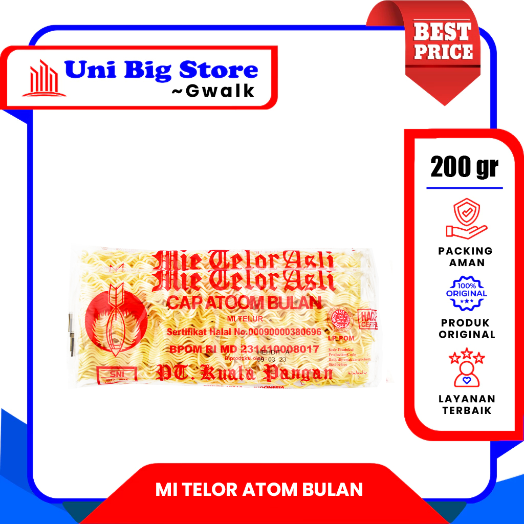 

MIE TELOR ASLI CAP ATOOM BULAN - 200 gr