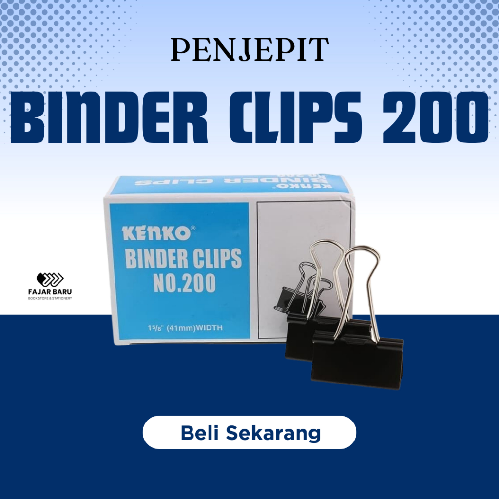 

[ BOX / ISI 12 ] BINDER CLIPS NO. 200 (41MM) / PENJEPIT KERTAS KECIL/ PENJEPIT BINDER / KLIP KERTAS
