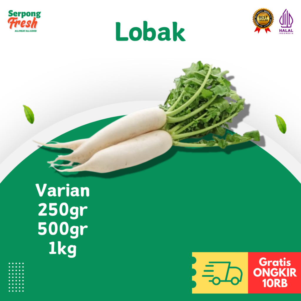 

Lobak Putih 250gr 500gr 1kg FRESH Sayuran Segar