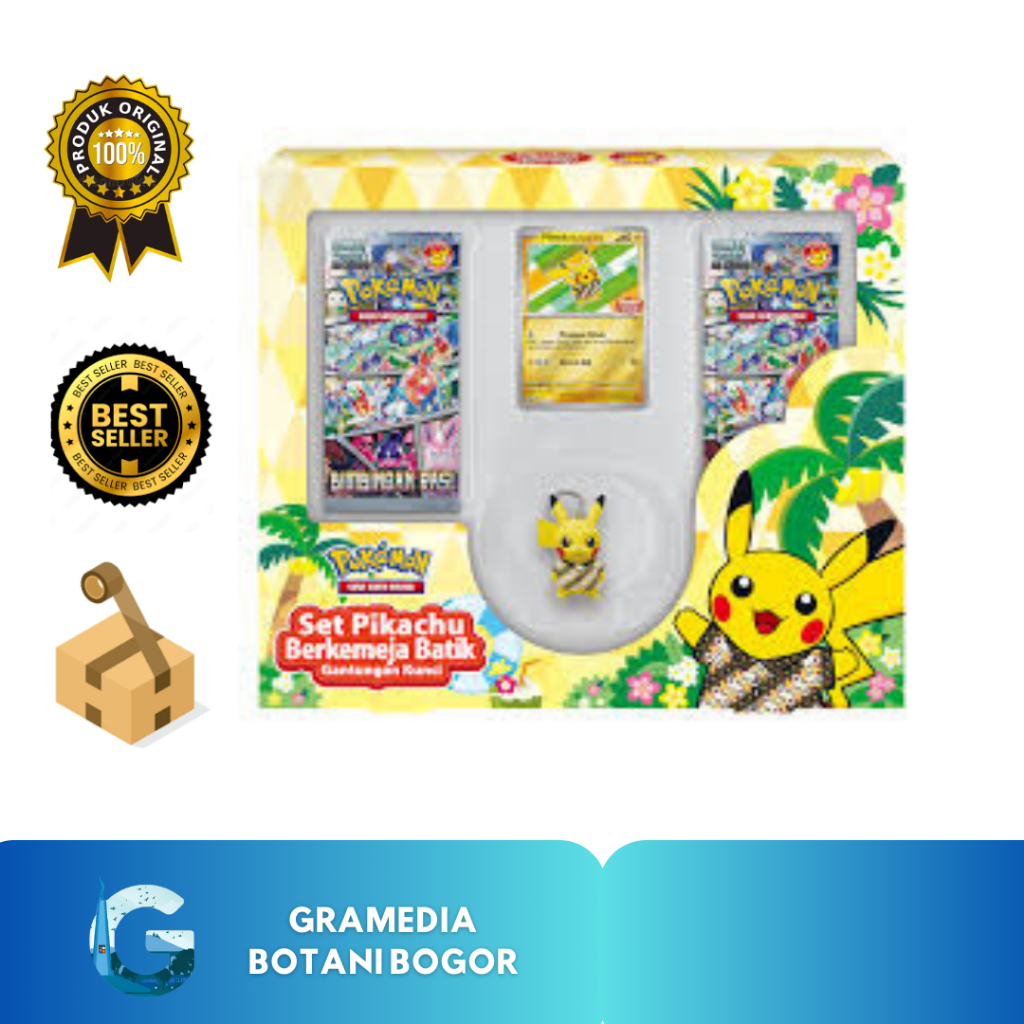 Gramedia Bogor - Pokemon Game Kartu Koleksi Set Pikachu Berkemja Batik Sv7S