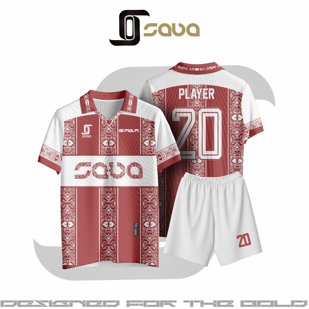 JERSEY CUSTOM TERBARU MERAH PUTIH FULL PRINTING VOLLY SEPAK BOLA FUTSAL BADMINTON