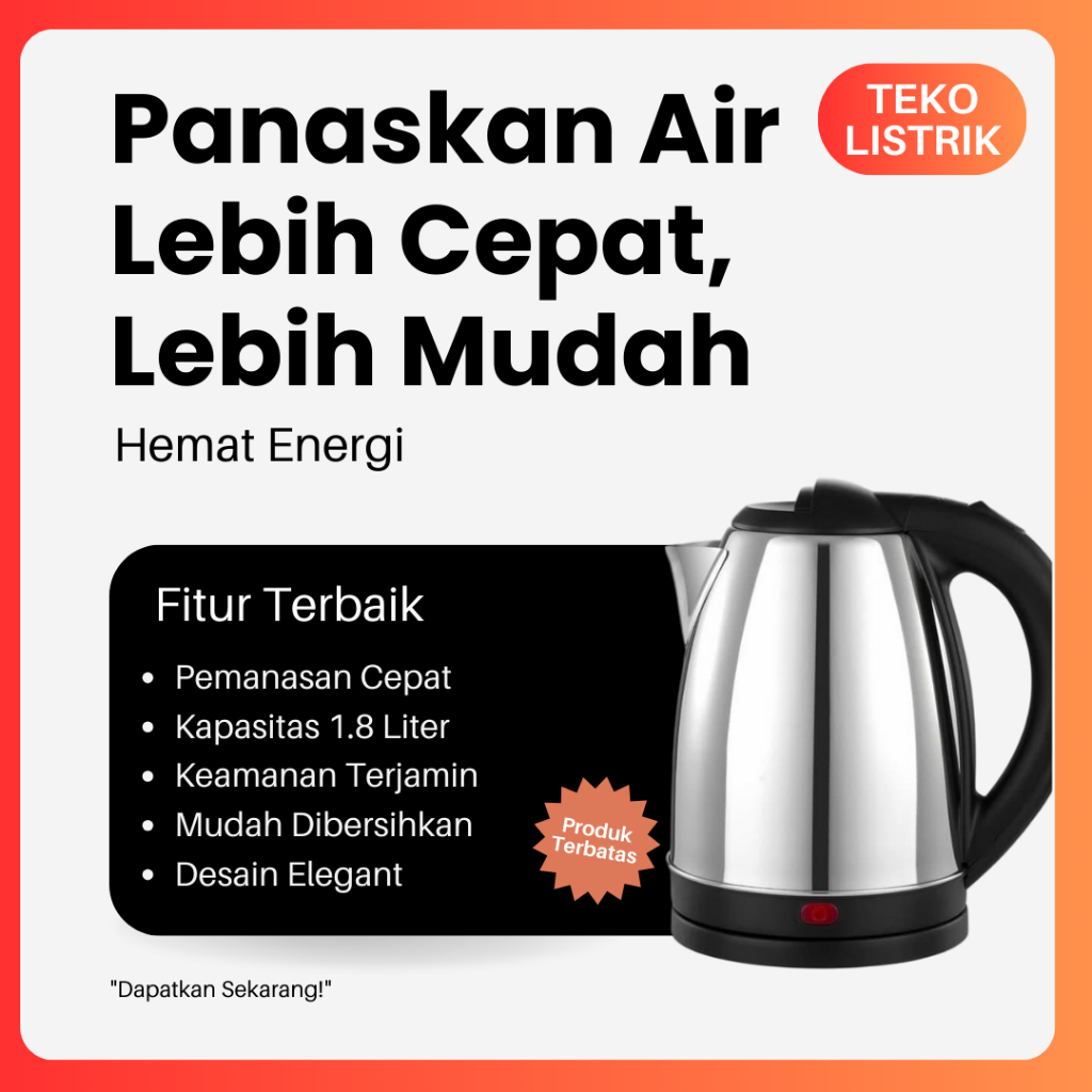 TEKO LISTRIK 1.8L PEMANAS AIR WATTLE KETTLE TEKO PEMANAS AIR/ TEKO LISTRIK/ PEMANAS AIR