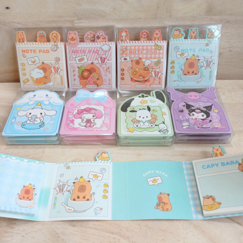 

Note memo lipat fold isi 2 CAPYBARA 2782 Cinnamoroll kuromi my melody pochacco