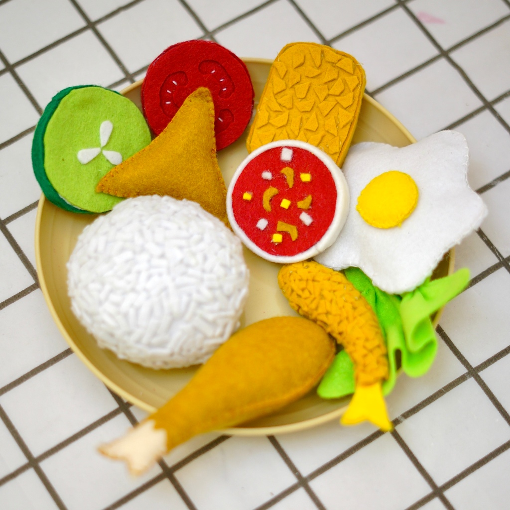 Neenkids Mainan Edukasi Anak Belajar Bermain Peran Penjual Dan Pembeli Lalapan Dari Kain Flanel