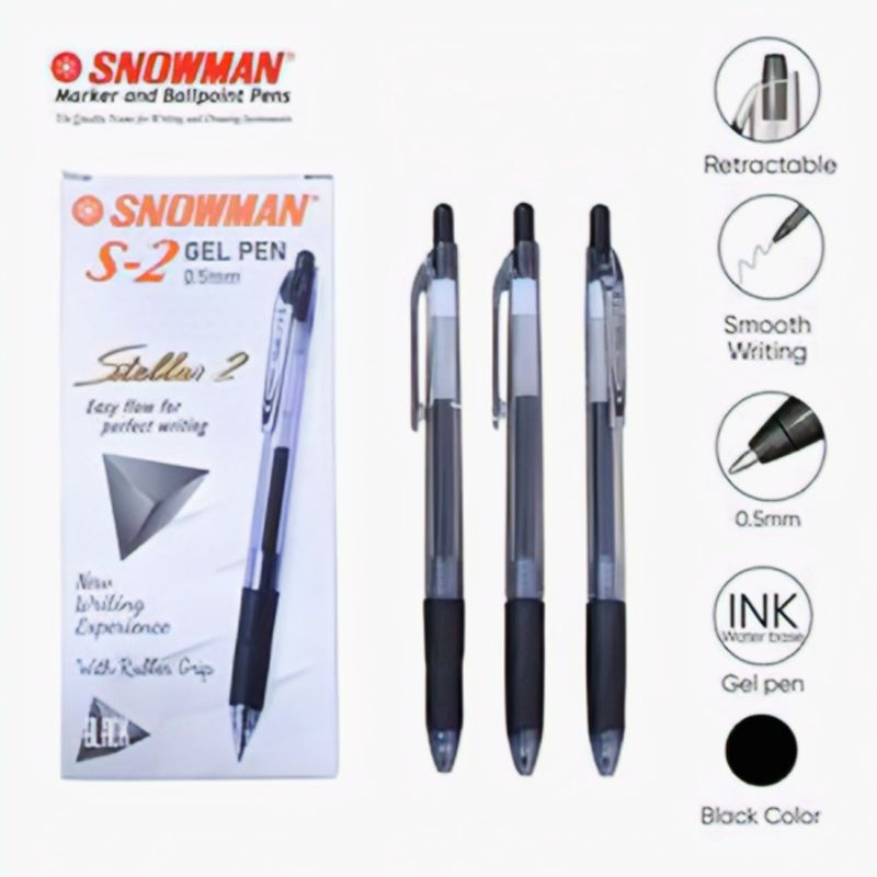 

NEW!! PULPEN SNOWMAN S2 0.5MM GEL PEN STELLAR (1PAK/12PCS)