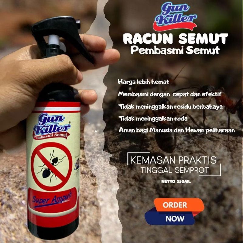 Gun Killer Racun Semut Super Ampuh, Obat Pembasmi Semut Cair , Pengusir Semut, Obat Semut Paling Amp