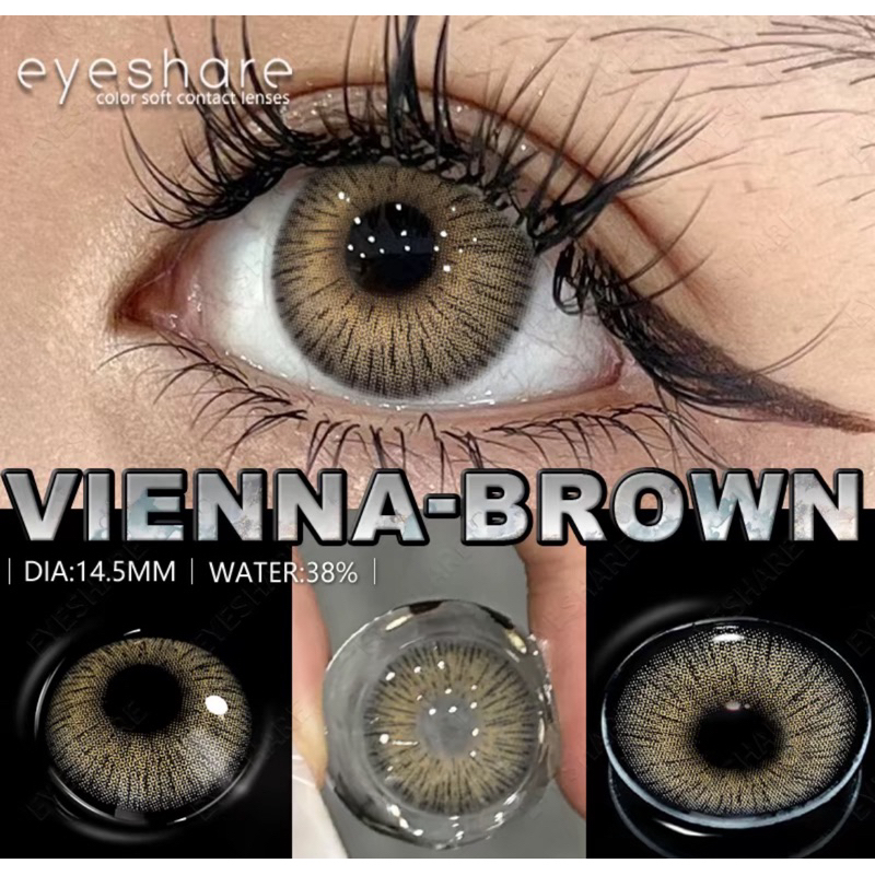 Eyeshare softlens Vienna grey/brown ready gojek instan