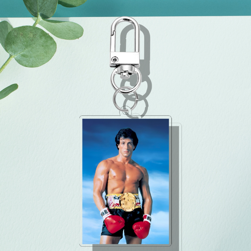 Rocky Balboa Keychain | Gantungan Kunci Rocky Balboa UV Printed 2 sisi on 3 mm Acrylic Frame