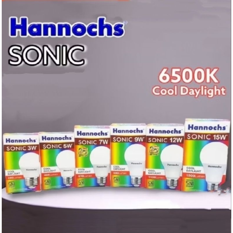 Hannoch Sonic bohlam bola lampu LED 3W, 5W, 7W, 9W, 12W, 15W, 20W, 30W Bohlam Lampu LED Terang Cahay