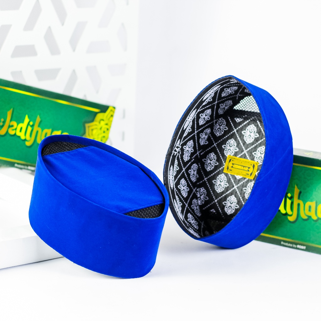 Peci Songkok Kopiah Biru Polos Anak & Dewasa - Nyaman & Elegan | Bisa COD