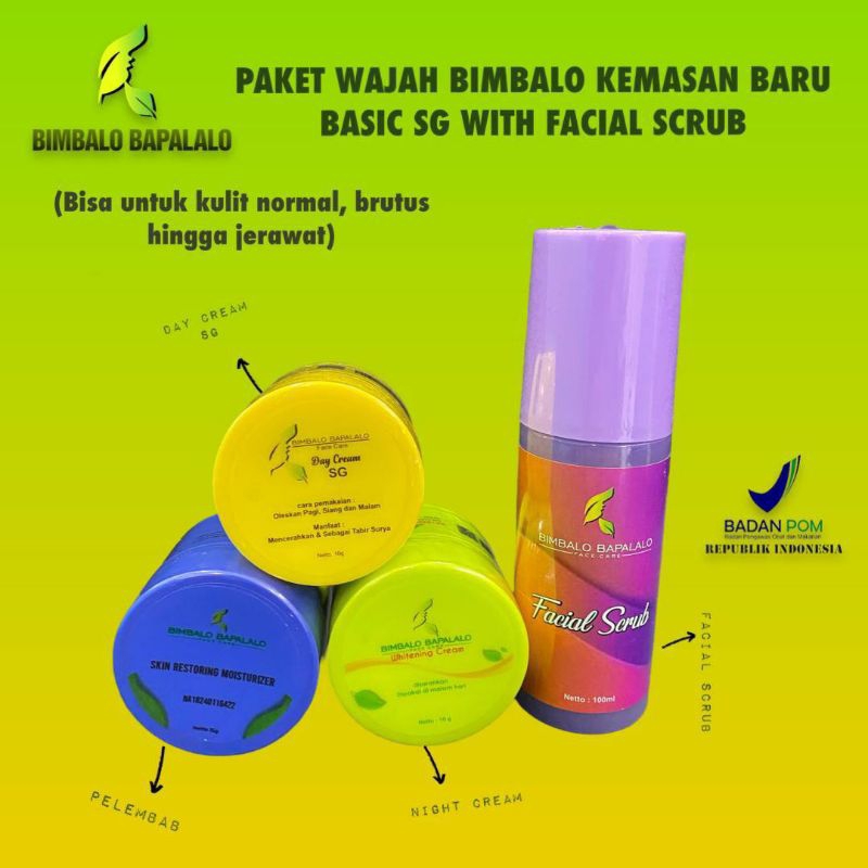 [BISA COD] BIMBALO BAPALALO PAKET WAJAH BASIC - SKINCARE JERAWAT DAN FLEK - BPOM
