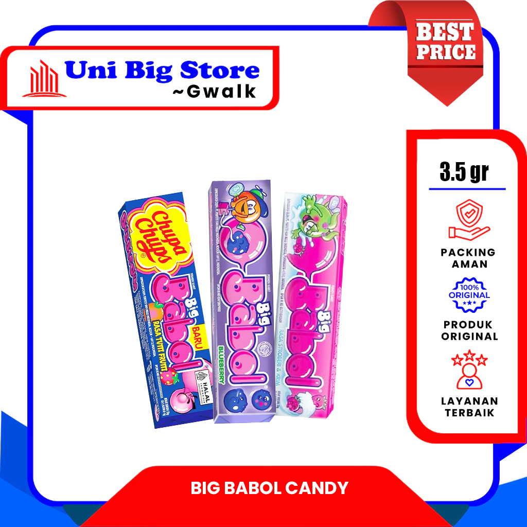 

PERMEN KARET BIG BABOL BLUEBERRY - STRAWBERRY - TUTTI FRUTI 3.5 GR