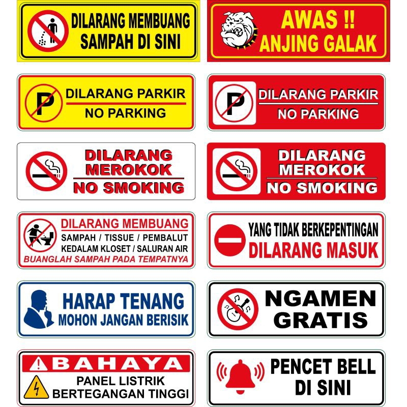 

STIKER DILARANG PARKIR NO SMOKING ANJINH GALAK HARAP TENANG NGAMEN GRATIS PANEL LISTRIK DILARANG MASUK PENCET BELL ANTI AIR HARGA SATUAN