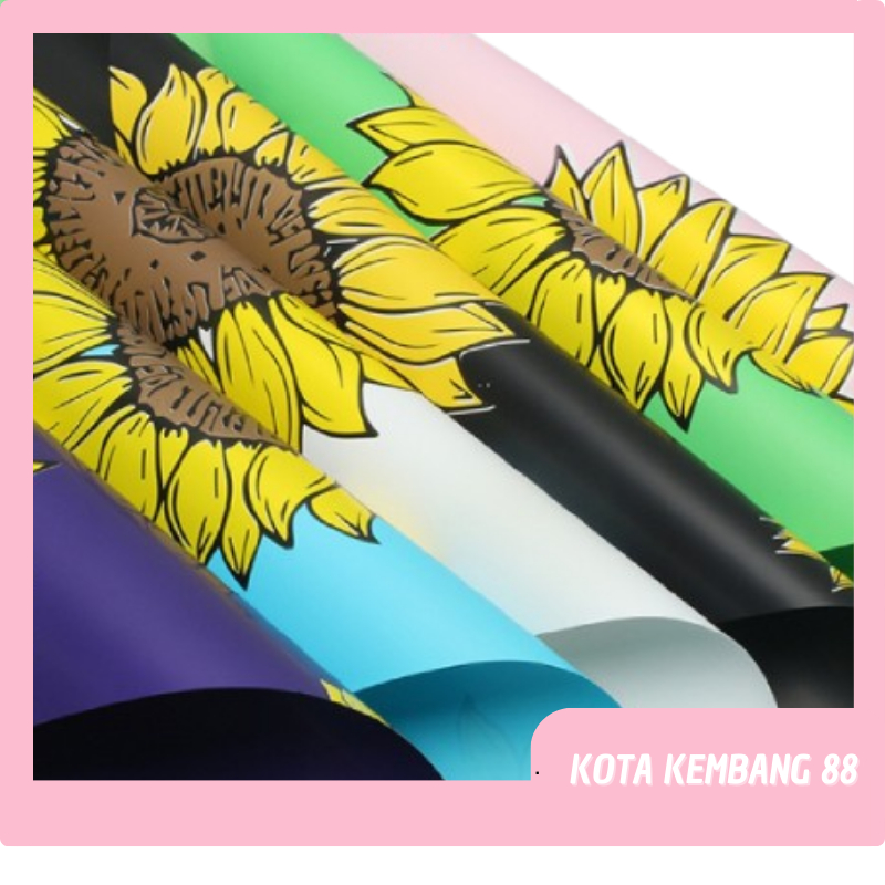 

20 LEMBAR Kertas Buket Bunga Solid Motif Bunga Matahari Daisy Flower Wrapping Paper Cellophane Waterproof KB064