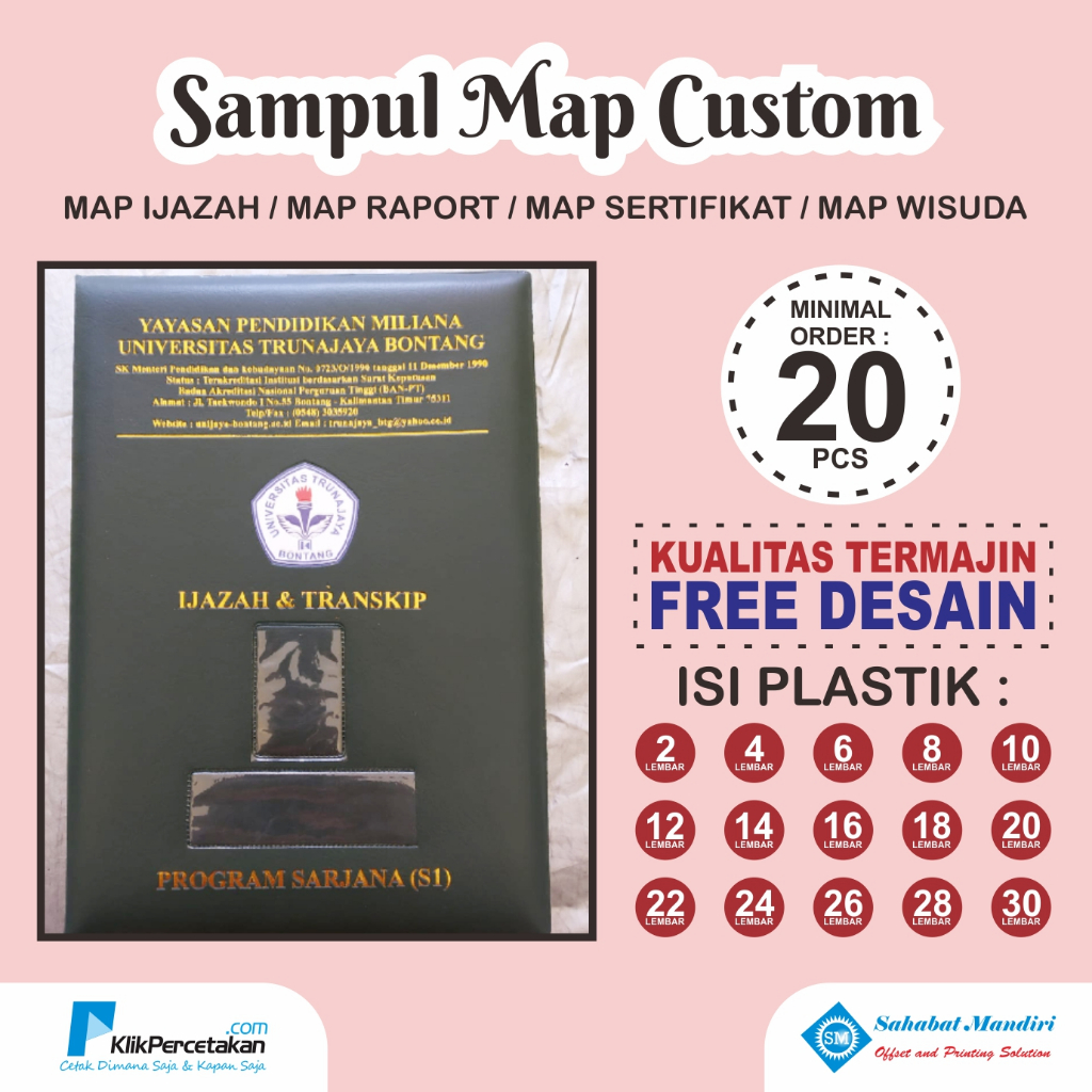 

PROMO MAP RAPORT BUSA LOGO WARNA HOTPRINT PRESS K13 | MAP SERTIFIKAT MAP WISUDA